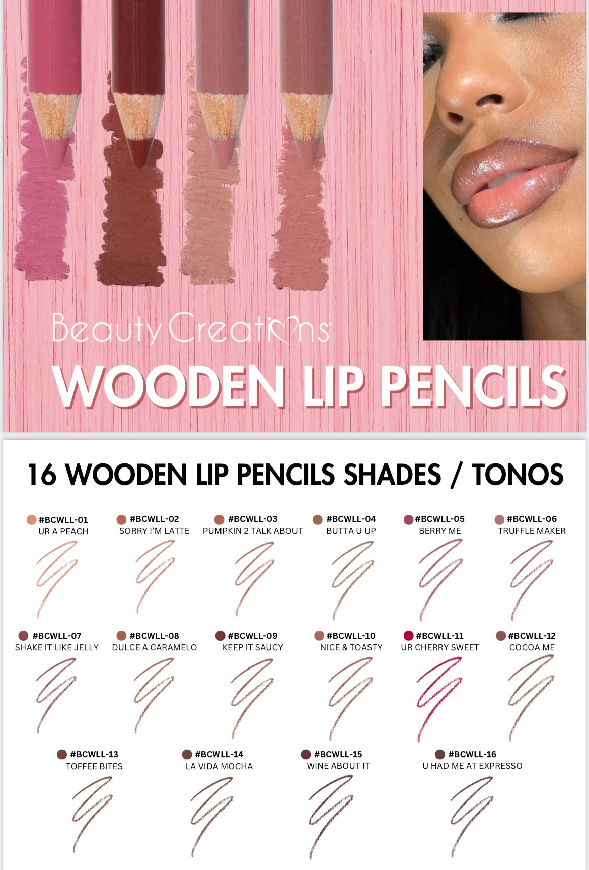 Beauty Creations Wooden Lip Pencils
