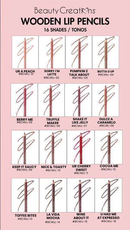 Beauty Creations Wooden Lip Pencils